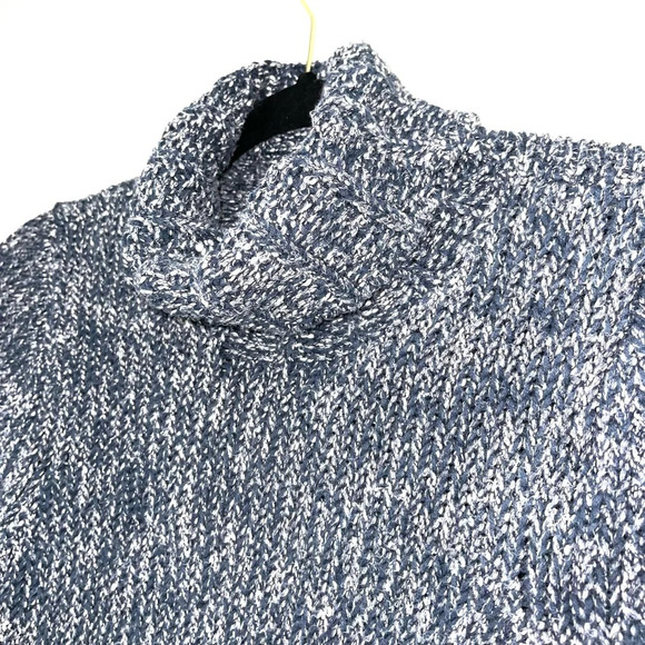 GAP Navy Blue & White Marled Cowl Neck Pullover Knit Sweater Small Women’s - Picture 3 of 11